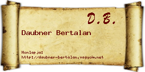 Daubner Bertalan névjegykártya