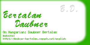 bertalan daubner business card